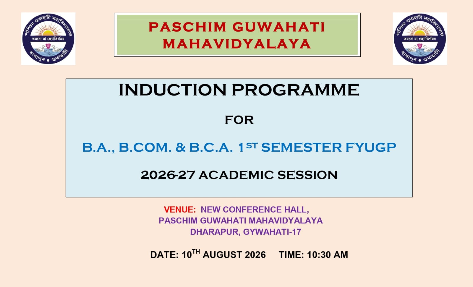 Orientation & Induction Program at college